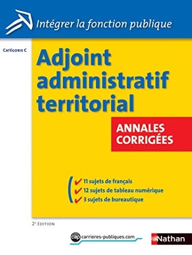Concours Adjoint administratif territorial Annales corrigées Catégorie C