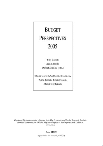 Budget Perspectives 2005