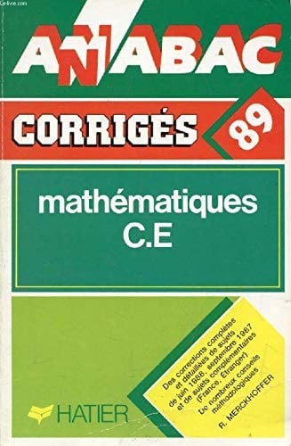 Mathématiques CE. corrigés. Bac 1989