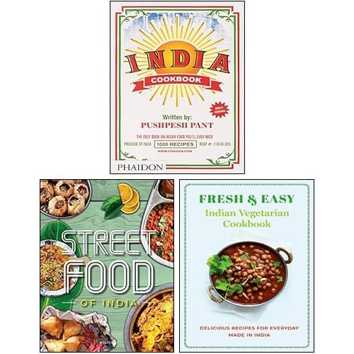India Cookbook [Hardcover], Fresh & Easy Indian Street Food, Fresh & Easy Indian Vegetarian Cookbook 3 Books Collection Set