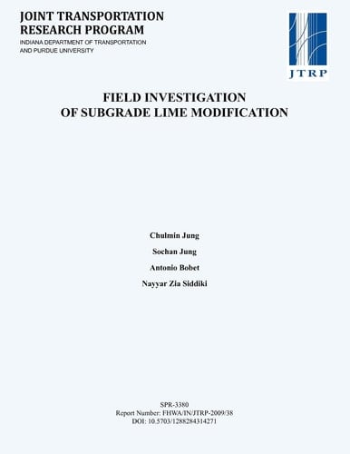 Field Investigation of Subgrade Lime Modification