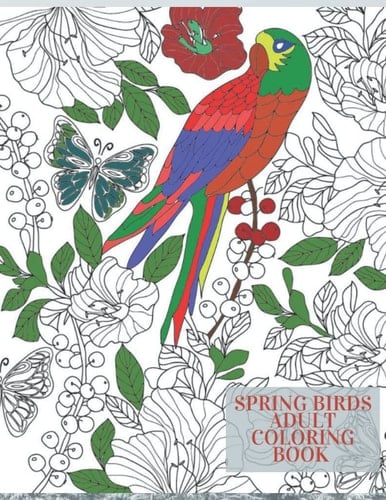 Spring Coloring Book for Adults: Detailed Coloring Pages with Birds, Butterflies, Flower Mandalas and Country Landscapes | Creative Activity for Women ... Mindfulness and Reduce Anxiety or Depression