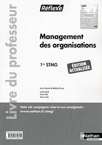 Management des organisations 1re STMG Livre du professeur
