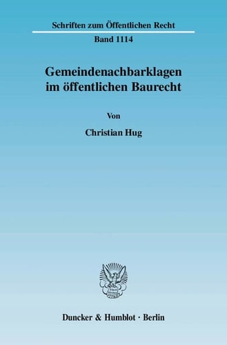 Gemeindenachbarklagen Im Öffentlichen Baurecht