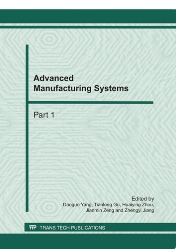 Advanced Manufacturing Systems, ICMSE 2011