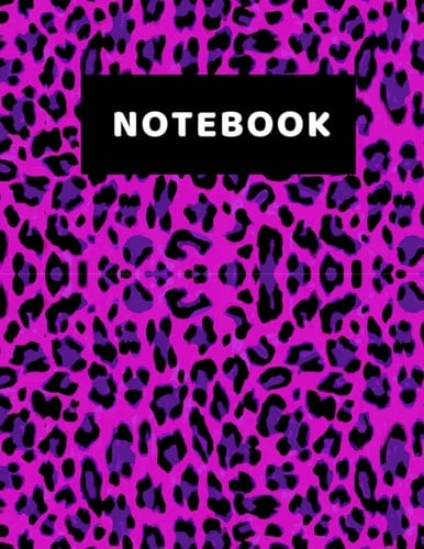 Notebook: Blue-Purple Leopard Print Composition Notebook – College Ruled 120 Pages (60 Sheets) – Large 8.5 x 11 Letter Size – Paperback Notebook