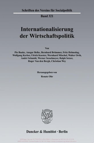 Internationalisierung der Wirtschaftspolitik