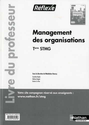 Management des organisations Tle STMG Livre du professeur