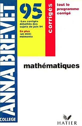 Annabrevet corrigés. Mathématiques. 1992. 5