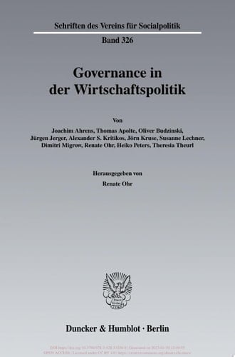Governance in der Wirtschaftspolitik