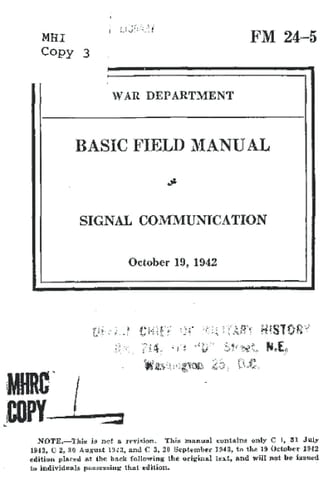 FM 24-5 SIGNAL COMMUNICATION (October 19, 1942)