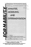 Formability: Analysis, Modeling and Experimentation Proceedings of the TMS-AIME Fall Meeting, Chicago, IL, 1977