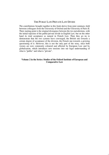 The Public Law/Private Law Divide