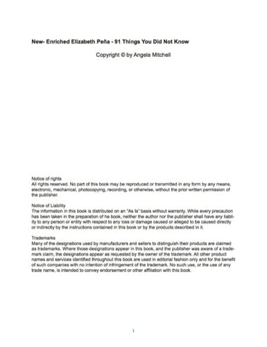 New- Enriched Elizabeth Peña - 91 Things You Did Not Know