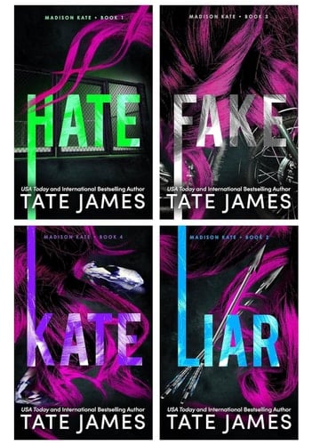 Madison Kate Series 4 Books Collection Set By Tate James (Hate, Liar, Fake, Kate)