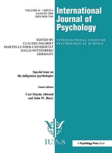 Special Issue on the Indigenous Psychologies