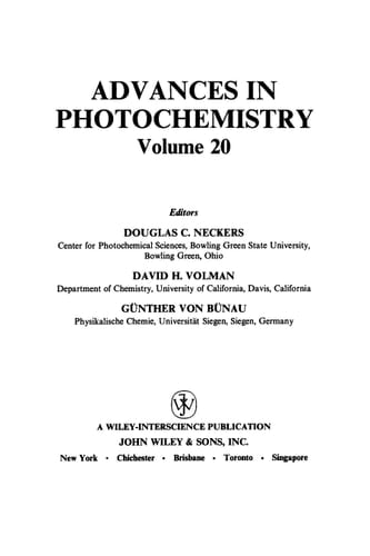 Advances in Photochemistry, Volume 20