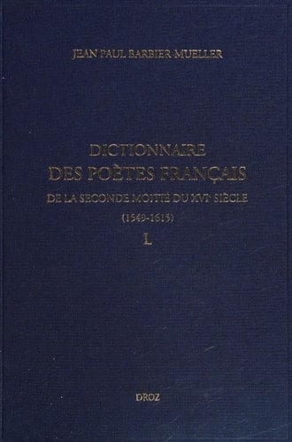 Dictionnaire des poètes français: . L