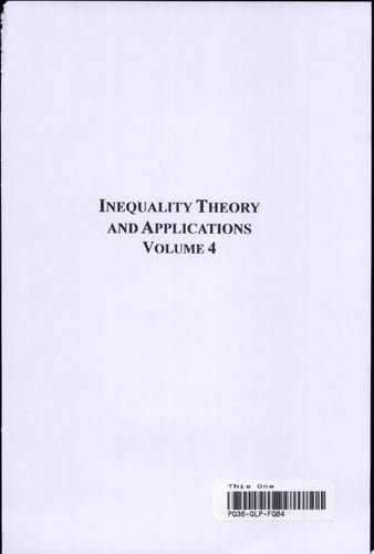 Inequality Theory and Applications