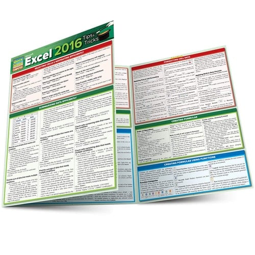 Microsoft Excel 2016 Tips and Tricks QuickStudy Laminated Reference Guide