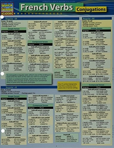 French Verb-Conjugations QuickStudy Laminated Reference Guide