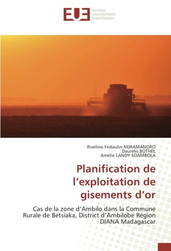 Planification de l’exploitation de gisements d’or: Cas de la zone d’Ambilo dans la Commune Rurale de Betsiaka, District d’Ambilobe Région DIANA Madagascar (French Edition)