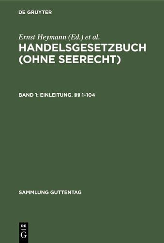 Erstes Buch: Einleitung. §§ 1-104