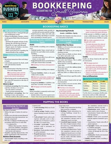 Bookkeeping - Accounting for Small Business A QuickStudy Laminated Reference Guide