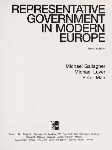 Representative Government in Modern Europe