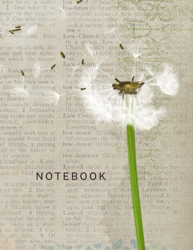 Notebook College Ruled Paper (Lined Notebook) - Dandelion Flowers Seeds Paperback Cover - 8. 5 X 11 Inches (Letter Size) - 120 Pages