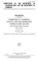 Nominations to the Department of Transportation and the Department of Commerce