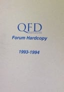 QFD Institute Forum Hardcopy, 1993-1994