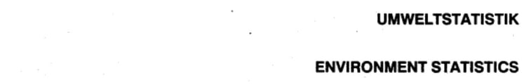 Environment statistics 1991