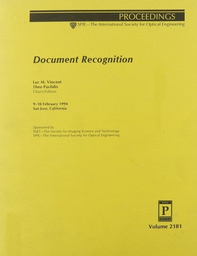 Document Recognition 9-10 February 1994, San Jose, California