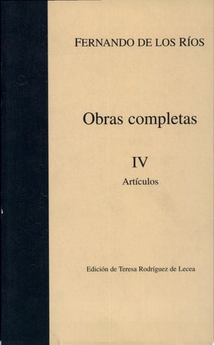 Obras completas Artículos. IV