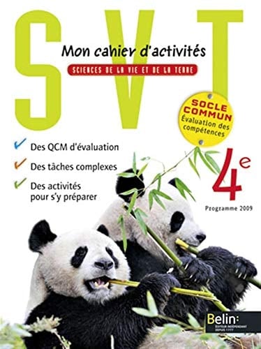 Sciences de la Vie et de la Terre 4e Mon cahiers d'activités