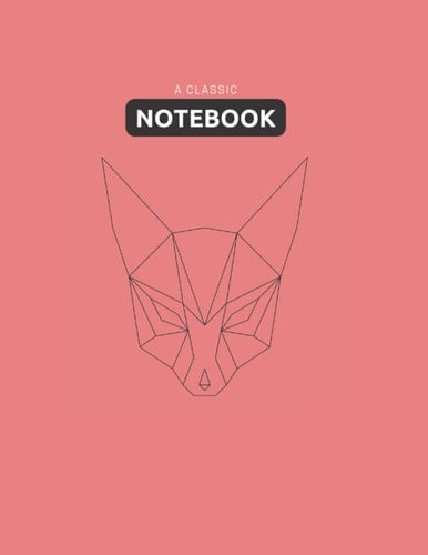 Fox geometrical Notebook journals: 100 pages | 8.5 by 11 Inches | Pink Cover