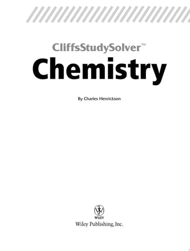 CliffsStudySolver: Chemistry