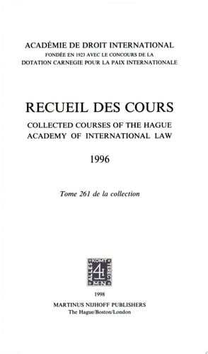 Recueil Des Cours, 1996