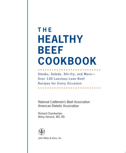 The Healthy Beef Cookbook