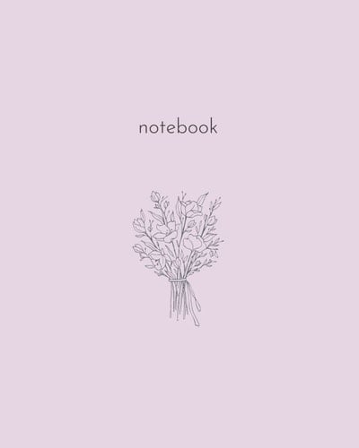 Notebook: Dusty Pink Floral Minimalist Notebook 8x10