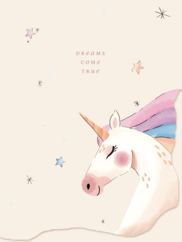 Dreams come true: A5 Unicorn Dot Grid Journal Hard Cover Notebook with Dotted Pages for women