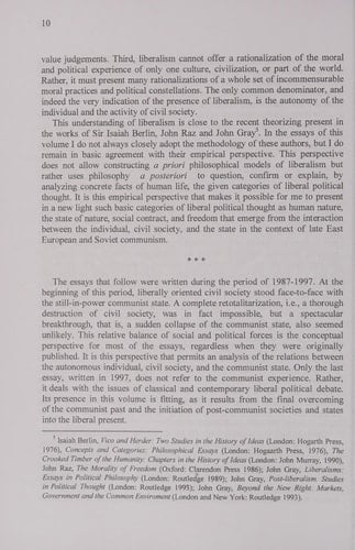 From Communism to Liberalism: Essays on the Individual and Civil Society