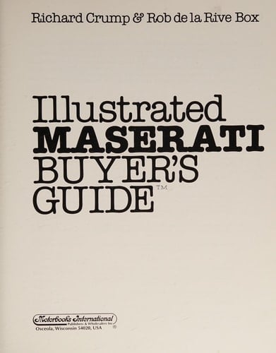 Illustrated Maserati Buyer's Guide