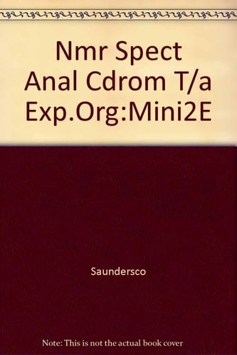 Nmr Spect Anal Cdrom T/a Exp.Org:Mini2E
