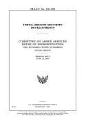 China Recent Security Developments