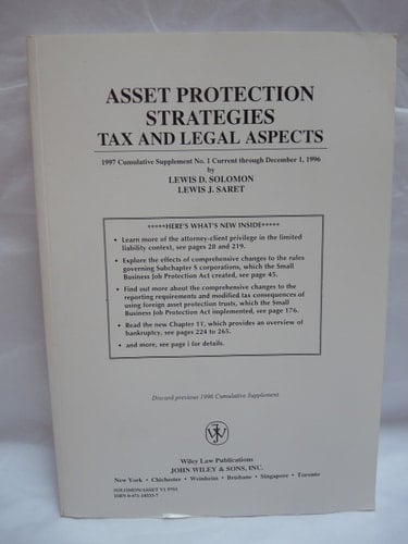 Asset Protection Strategies 1997 Supplement