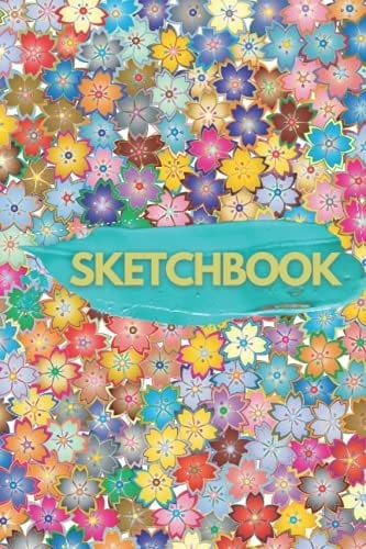 Sketchbook Multi Colored Flower Pattern Sketchbook