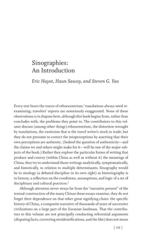 Sinographies: Writing China