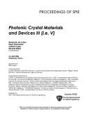 PHOTONIC CRYSTAL MATERIALS AND DEVICES 3